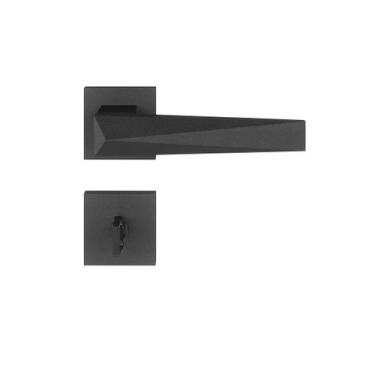 Imagem de Fechadura porta banheiro wc ascot pado preta preto 55mm quadrada ept, 