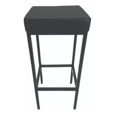 Imagem de Banqueta Ravena Alta com Pintura Epóxi Preta - 70cm