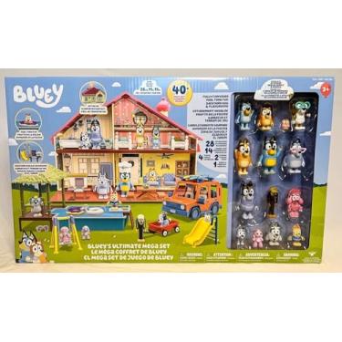 Imagem de Bluey Novo Mega Conjunto Ultimate 2023 | 40 Peças 4 Conjuntos Em Um Mega Playset | Heeler Family & Friends Completo E Estendido Com 14 Figuras De Personagens