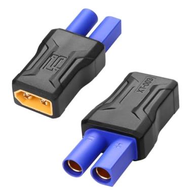 Imagem de Antianxia 2 peças novo conector XT60 EC5 conector XT60 macho para EC5 fêmea conector XT60 terminal de cabo de extensão, adaptador de bateria RC, carros RC, barcos, modelos de ar