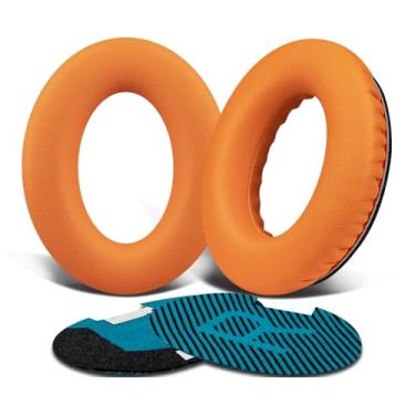 Imagem de SoloWIT Almofadas De Couro Proteico Para Fones Ouvido Bose, Reposição Bose Quietcomfort 15 Qc15 Qc25 Qc2 Qc35/Ae2 Ae2I Ae2W/Soundtrue E Soundlink Around-Ear Series - Laranja