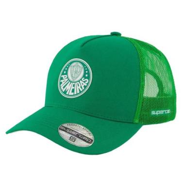 Imagem de Boné Supercap Palmeiras Tela Escudo Frontal Central Licenciado Verde M