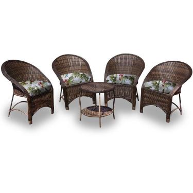 Imagem de Conjunto 4 Poltronas + 1 Mesa Centro - Búzios Verde