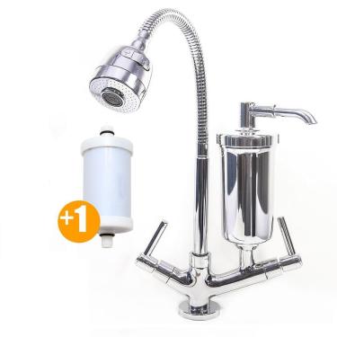 Imagem de Torneira c/Filtro Cozinha Mesa Gourmet + 1 Refil Extra