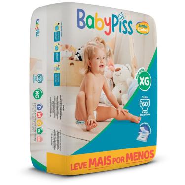 Imagem de Fralda Infantil Descartável Jumbo Confort Babypiss Xg - 60un