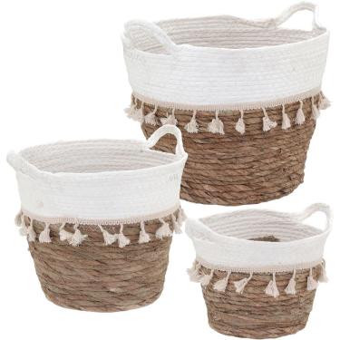 Imagem de Poneso Cesta Fibra Branco 3Pç