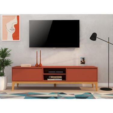 Imagem de Rack Para Tv Até 60 Polegadas 180Cm 2 Portas Retrô Bento Yescasa Terracota/Amêndoa
