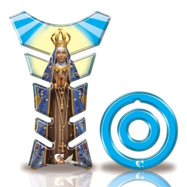 Imagem de Protetor Tanque Adesivo Moto Yamaha + 2016 Nossa Senhora Aparecida Azul