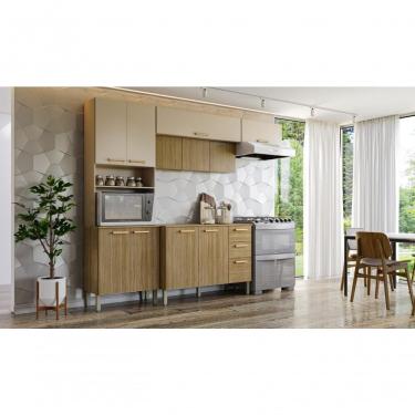 Imagem de Armario De Cozinha Completo 9 Portas 2 Gavetas Urbane Freijo Vanilla Cp-ripado Freijo