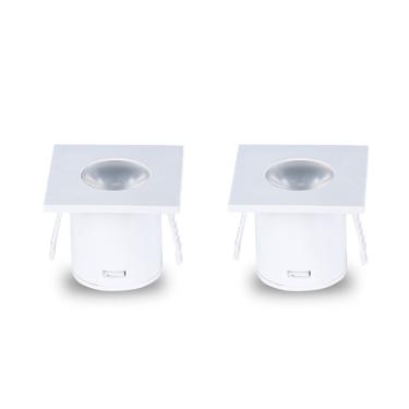 Imagem de Kit 2 Spot Para Móvel Taschibra Pik Led Quadrado Branco Bivolt 3000k Luz Quente