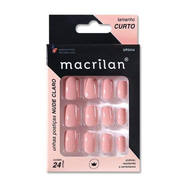 Imagem de Unhas Postiças Macrilan Curto Nude Claro - UP204A - Natural Look e Fácil Aplicação - Durabilidade e Custo-Benefício