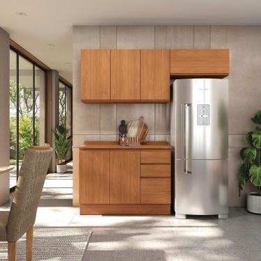 Imagem de Kit De Cozinha 3 Peças Com Tampo De Madeira Canela