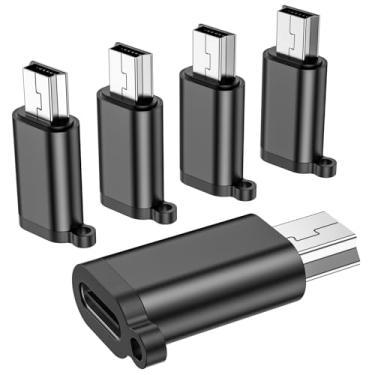 Imagem de Adaptador Mini USB, Adaptador USB-C para Mini-USB, Tipo C Fêmea para Mini USB 2.0 Macho Suporte para Carregamento e Sincronização de Dados para Receptor GPS, Câmera Digital, Câmera Dash,