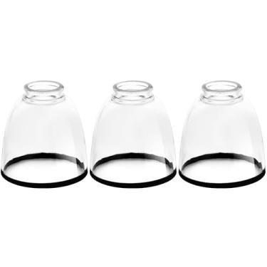 Imagem de WYNEYET Substituição De Cúpulas Vidro Transparente Para Ventiladores Teto, Pacote Com 3 Capas Abajures, Borda Preta Redonda Luminárias, Lustres, Luzes Penteadeira, Arandelas Parede, Luminária Penden