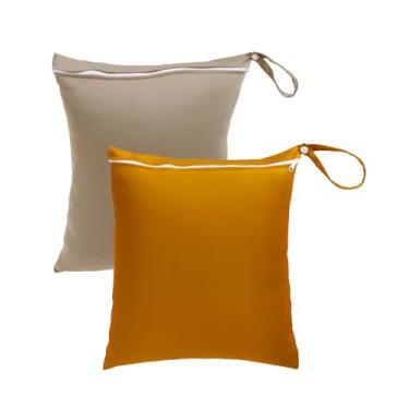 Imagem de babygoal Pacote Com 2 Bolsas Para Roupa Suja De Viagem Babygoal, Ideais Viagens, Academia E Natação - Laváveis, À Prova D'Água, Roupas Molhadas Secas, Banho Trajes (Marrom)