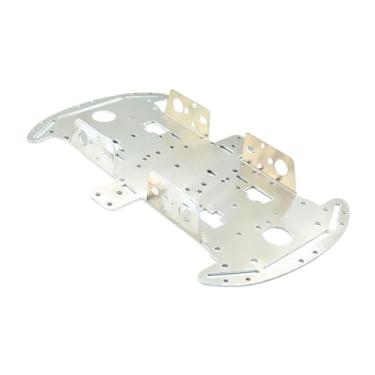 Imagem de Colaxi Chassi de carro inteligente de metal em liga de alumínio, peça de reposição profissional leve para carro robô, base prática, estável e resistente, com Furo para Motor 4wd