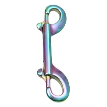 Imagem de Dynwave Chaveiro de pressão com fecho de parafuso de dupla extremidade para serviço pesado para fivela de corrente BCD para balde de ração para cães equinos, 100 Mm Colorido