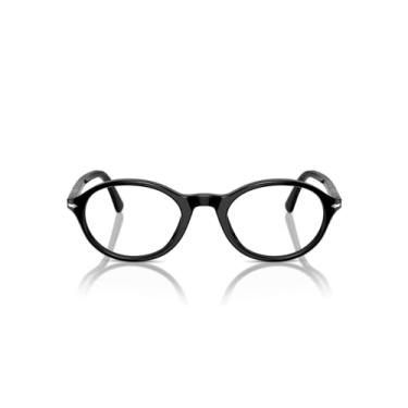 Imagem de Persol Óculos de sol ovais Po3351v, Lente de demonstração preta/preta, 52 mm