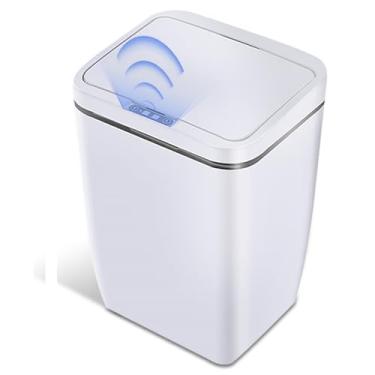 Imagem de Lixeira com sensor inteligente de 15L, lixeira automática de cozinha e banheiro, abertura automática da tampa em 0,3 segundos, adequada para escritórios domésticos, quartos, salas de estar e garagens