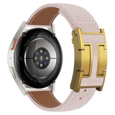 Imagem de CHANCHY Pulseira feminina de couro magnética compatível com Samsung Galaxy Watch 7 6 5 4 FE de 40 mm e 44 mm/Galaxy Watch 6/4 Classic de 47 mm, 43 mm, 46 mm, 42 mm/5 pro de 45 mm