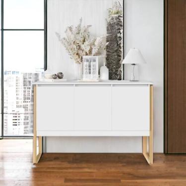 Imagem de Buffet Classico com 3 Portas Veneza Branco Dourado - CASA H