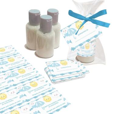 Imagem de Kit 10 de Lembrancinhas Mini hidratante Chuva de amor Para Aniversários Mesversário Chá Revelação e Eventos	