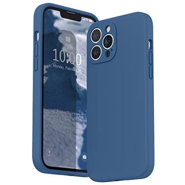 Imagem de SURPHY Capa compatível com iPhone 13 Pro Max com protetor de tela, (proteção da câmera + forro de microfibra macia), capa de telefone de silicone líquido de 6,7 polegadas 2021, Blue Jay