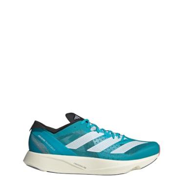 Imagem de adidas Tênis de corrida masculino ADIZERO TAKUMI SEN 9, Branco nuvem/preto central/ciano lúcido, 39 BR