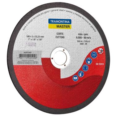 Imagem de Disco de corte 7" MASTER para Aços e Metais Tramontina