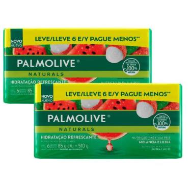 Imagem de Kit 2 Sabonete em Barra Palmolive Naturals Hidratação Refrescante Mela