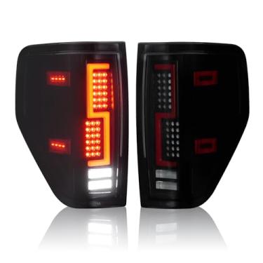 Imagem de Luzes traseiras de LED para Ford F150 2009 2010 2011 2012 2013 2014 (modelo de cama Fleetside), conjunto de lanterna traseira, lente fumê preta, BL3Z13404AB, BL3Z13404B, BL3Z13405AB, BL3Z13405AB