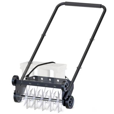 Imagem de bomis Espigão aerador de gramado de 45,7 cm, aerador de ponta resistente, ferramenta de aerador rotativo, ferramenta de gramado aerador manual com apoios de braços de espuma, aerador de gramado com 4