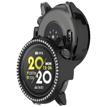 Imagem de AWADUO Compatível com COROS PACE 2 capa protetora para smartwatch substituir PC capa protetora diamante sintético decoração acessórios de relógio (preto)