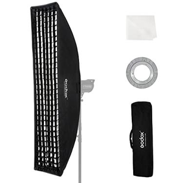 Imagem de Godox FW30x120 cm/12 x 47 cm Faixa de favo de mel Softbox portátil Softbox com Bowens Mount Speedring e Lens Cloth Grid Softbox Strip Box para Studio Flash Light, Photo Studio