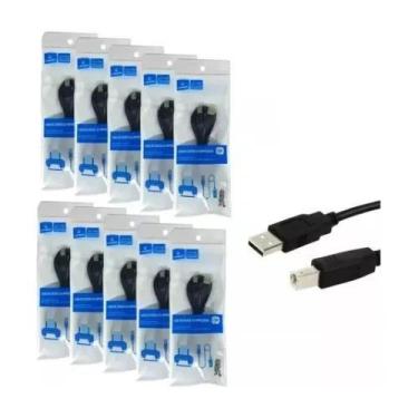 Imagem de Kit 10 Cabos Usb 2.0 Para Impressora 1,5M - GENERICO