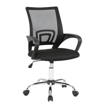 Imagem de Cadeira Executiva Manchester Light Preta Base Cromada - Fratini