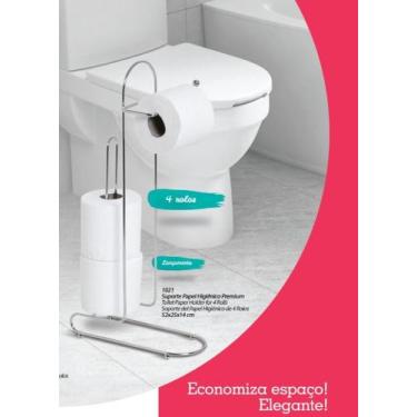 Imagem de Porta Papel Higiênico Para chão Papeleiro 4 Rolo Banheiro Suporte N102