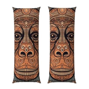 Imagem de Capa de travesseiro corporal com zíper oculto, fronha longa de microfibra macia e respirável para travesseiro corporal, capas de travesseiro com estampa tribal de orangotango para cama de presente de