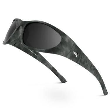 Imagem de KastKing Óculos De Sol Esportivos Polarizados Raccoon Para Homens E Mulheres, Hastes Largas, Ideais Para Dirigir, Pescar, Andar De Bicicleta E Correr