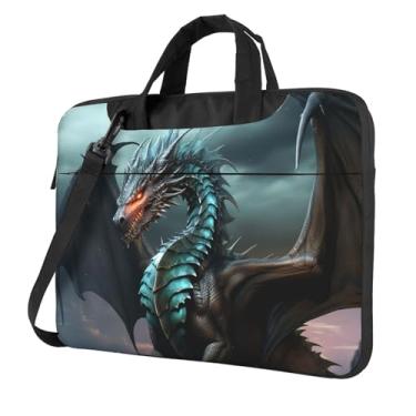 Imagem de Capa para laptop com dragão legal à prova de choque, capa protetora para notebook portátil para homens e mulheres, Preto, 14 inch