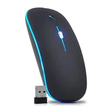 Imagem de Mouse Sem Fio LED Ergonômico Recarregável Wireless Ótico RGB