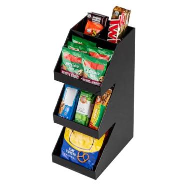 Imagem de Mind Reader Foundation Collection, 3 camadas, 5 compartimentos para café, chá, utensílios e condimentos, organizador de bancada, cozinha e sala de descanso, 15 cm C x 23 cm L x 40 cm A, preto