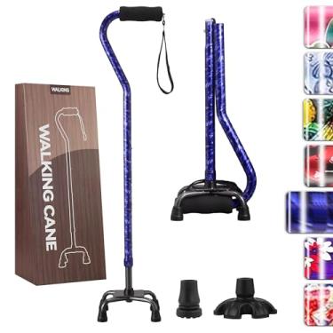 Imagem de YOKABOZE Bengala Quádrupla Para Mulheres, Base De 4 Pontas, Bengala Autossuficiente, Bengala De Equilíbrio Para Idosos, Bengalas Dobráveis Para Homens