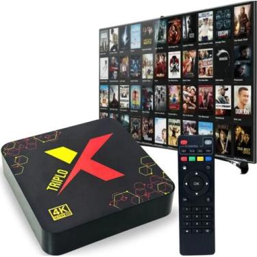 Imagem de TV Box Aurora Max Android 12.1 WiFi duplo 8gb 64gb streaming multimídi