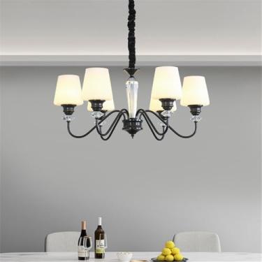 Imagem de Luxo Moderno Sala De Estar Cristal Lustre LED Moda Criatividade Restaurante Quarto Villa Hotel Duplex Lâmpada Pendente (G L95CM)