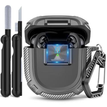 Imagem de Capa Sucure Lock para Bose Quietcomfort Ultra (2023) / Bose QC II (2022) Capa com clipe de trava e kit de limpeza, capa rígida resistente a impactos para fones de ouvido com homens e mulheres (cinza)