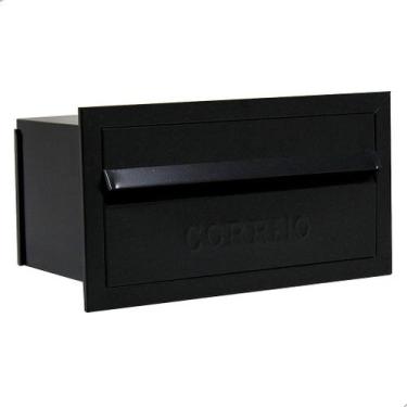 Imagem de Caixa de Correios Jornal Tamanho 20x31,5x15,5cm Cor Preta - Metalúrgic