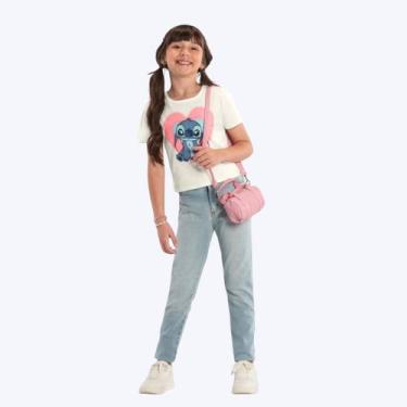 Imagem de Blusa Cropped Manga Curta Stitch Infantil Menina 56140 Natural - BRAND
