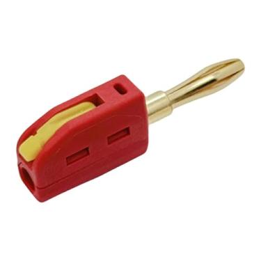 Imagem de NonMiFyR Fio de alto-falante sem solda de 4 mm com plugue banana, adaptador de conexão rápida de 32 a para home theaters, sistemas de som de parede, Vermelho