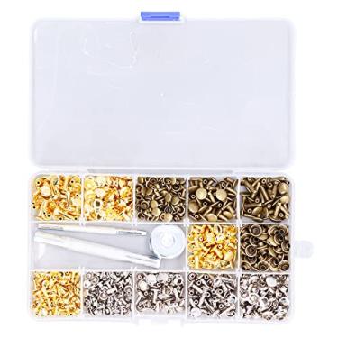 Imagem de Kit de Alicates Perfuradores de Rebites de Tampa Dupla 300 Peças, Rebites de Dupla Face, Sem Níquel, Cobre, Ferramenta de Perfuração de Couro Com Alicate Perfurador